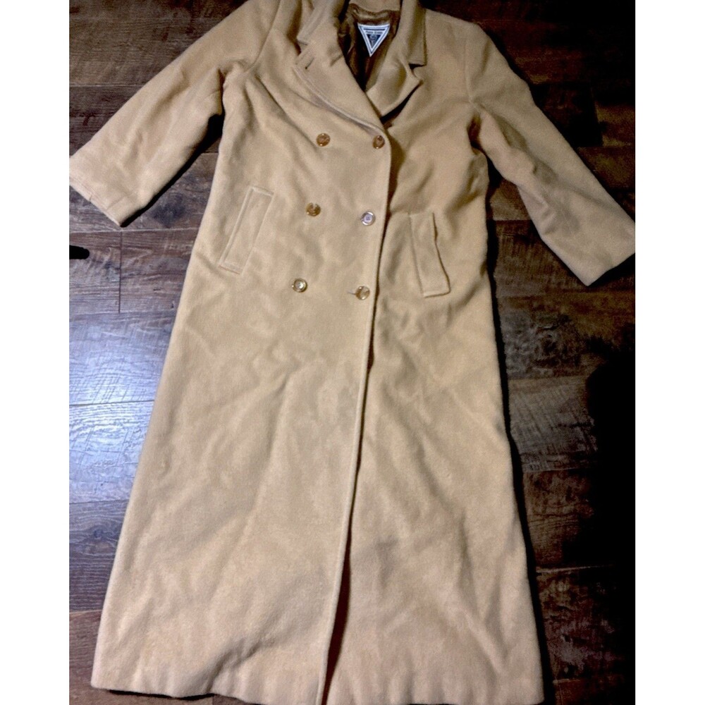 Marvin Richards Camel Hair Coat Womens 14 Satin Lined Car Maxi Long USA